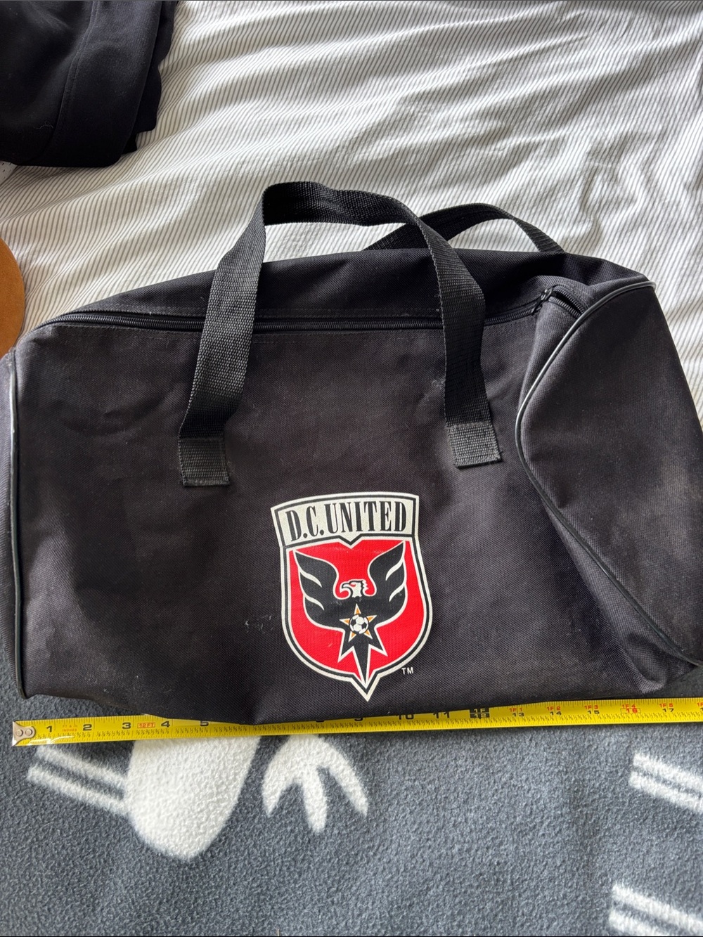 Black Duffel Bag with DC United Logo
